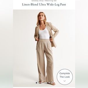 Abercrombie & Fitch Wide Leg Linen Pants